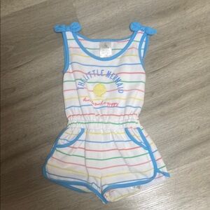 Little Mermaid Rainbow Striped Romper